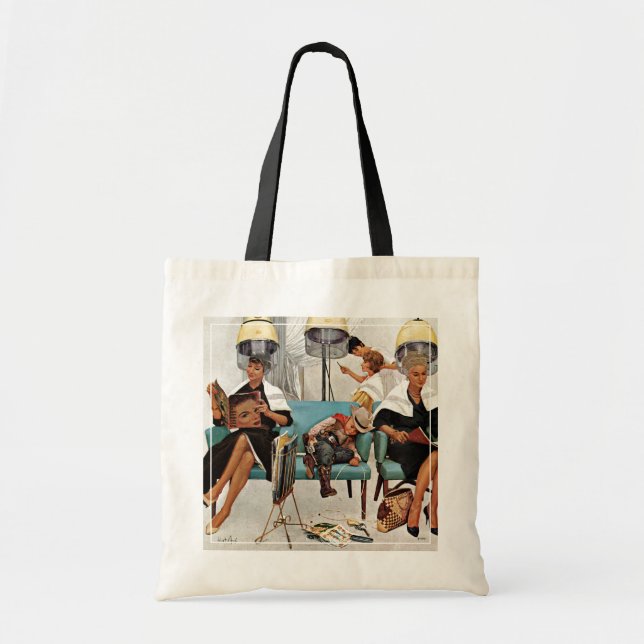 Bolso De Tela Vaquero dormido en salón de belleza (Frente)