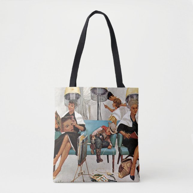Bolso De Tela Vaquero dormido en salón de belleza (Anverso)