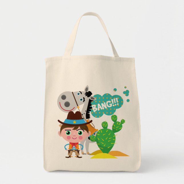 Bolso De Tela Vaquero y caballo (Frente)