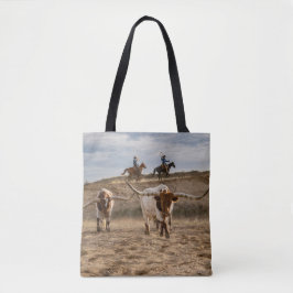 Bolso De Tela Vaqueros del oeste con ganado Longhorn