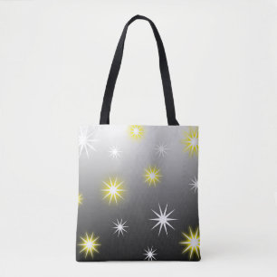 Bolso De Tela Varias estrellas brillan en gris negro