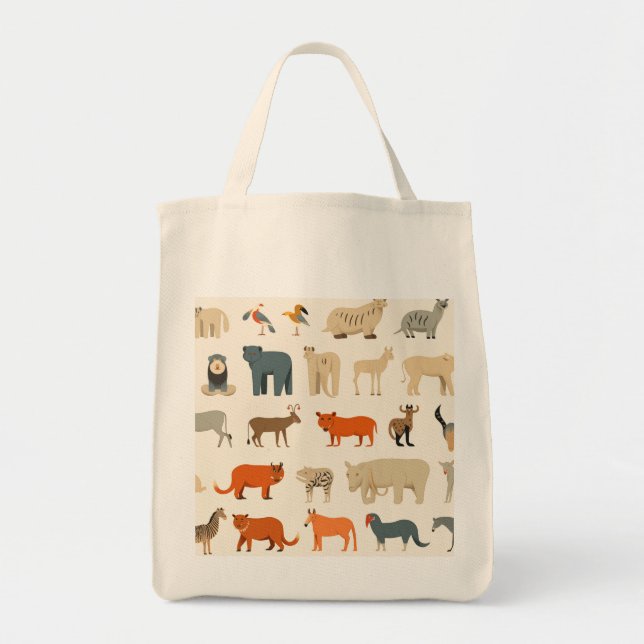 Bolso De Tela Variedad de animales imaginarios (Frente)