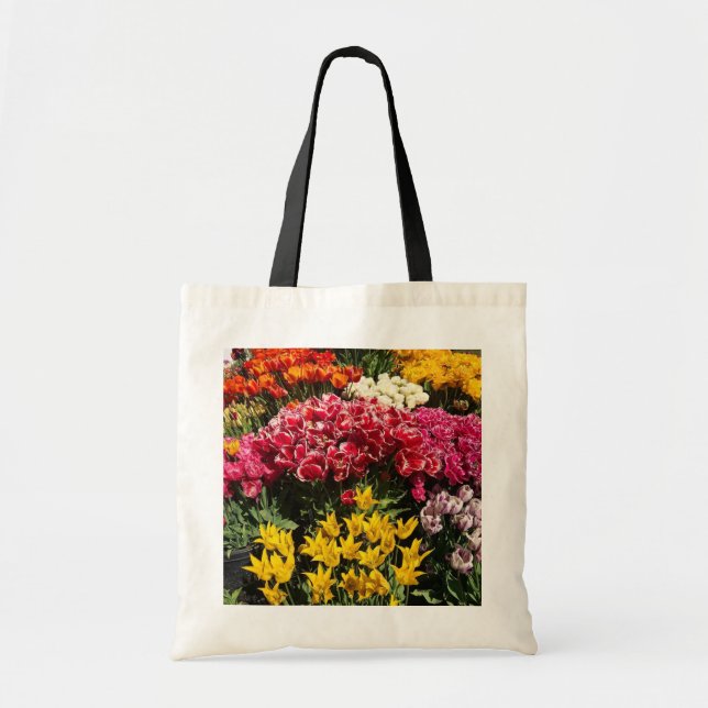 Bolso De Tela Variedad de tulipanes (Frente)