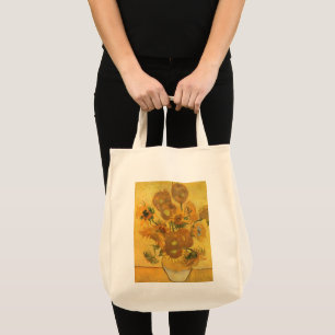 Bolso De Tela Vase con 15 girasoles de Vincent van Gogh