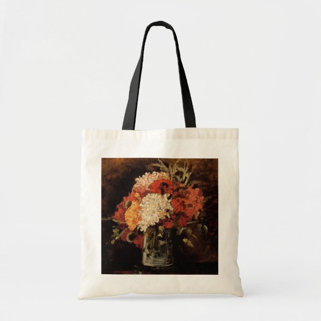 Bolso De Tela Vase con Carnations de Vincent van Gogh (Frente)