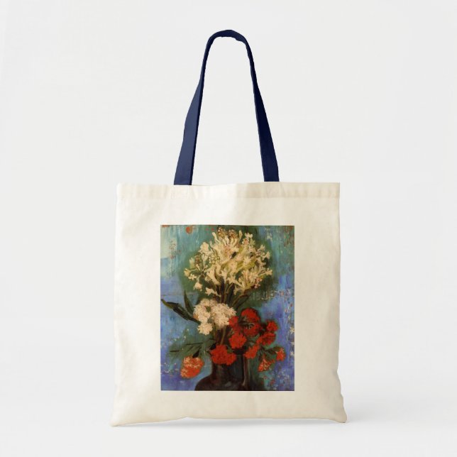 Bolso De Tela Vase con Carnations de Vincent van Gogh (Frente)