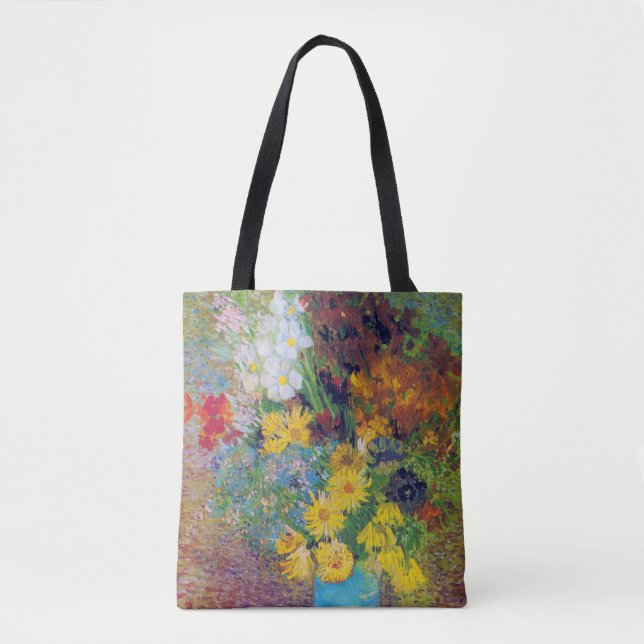 Bolso De Tela Vase con Daisies y Anemones, Van Gogh (Anverso)