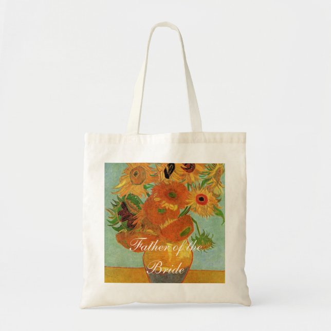 Bolso De Tela Vase con Doce Sunflowers Vincent van Goah (Frente)