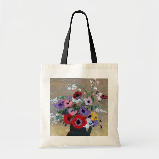 Bolso De Tela Vase con flores mixtas, Redon (Frente)