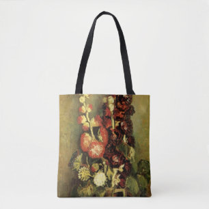 Bolso De Tela Vase con Hollyhocks por Vincent van Gogh