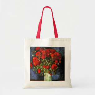 Bolso De Tela Vase con los pipetas rojos de Vincent van Gogh