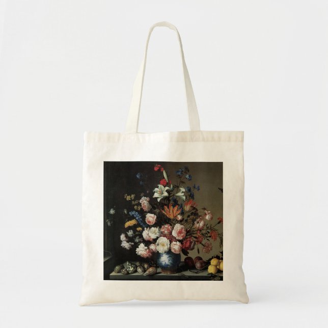 Bolso De Tela Vase de flores por una ventana, Balthasar van der  (Frente)