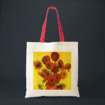 Bolso De Tela Vase de la vida con 15 girasoles Vincent van Gogh<br><div class="desc">Still Life: Vase con los quince girasoles de Vincent van Gogh es un bello arte vintage post impresionismo aún vida floral pintura. Hermoso ramo de girasoles recién cortados en amarillo y naranja de un jardín de verano en plena floración. Sobre el artista: Vincent Willem van Gogh (1853-1890) fue uno de...</div>
