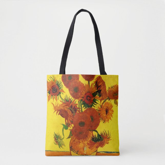Bolso De Tela Vase de la vida con 15 girasoles Vincent van Gogh (Anverso)