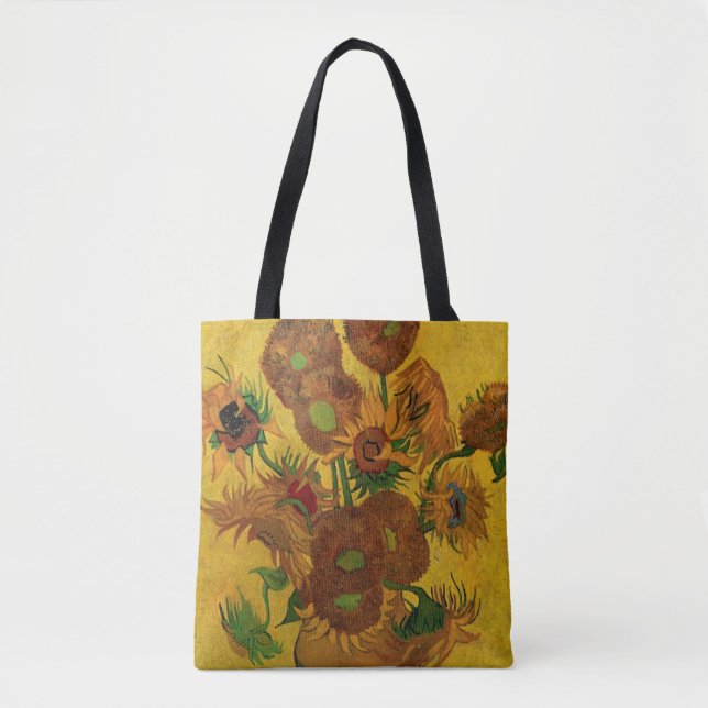 Bolso De Tela Vase de la vida con 15 girasoles Vincent van Gogh (Anverso)