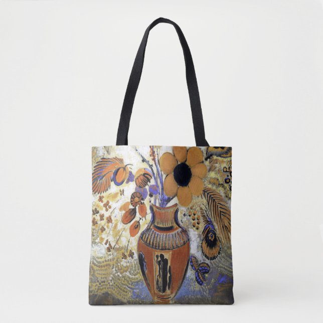 Bolso De Tela Vase etrusca con flores, Redon (Anverso)