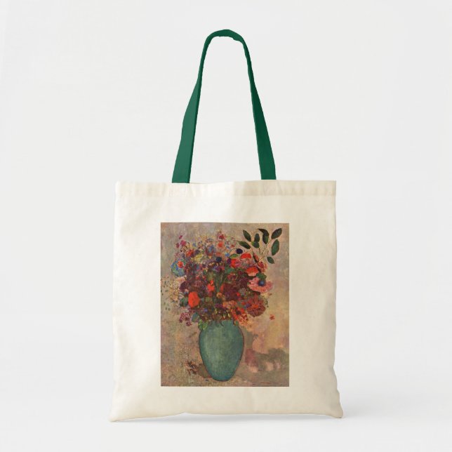 Bolso De Tela Vase turca por Odilon Redon, arte de flores antigu (Frente)