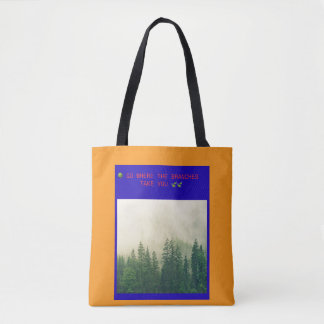 BOLSO DE TELA 🌳 VE DONDE LAS RAMAS TE LLEVEN 🍃