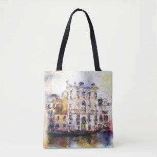 Bolso De Tela Ve od Venecia hecha en acuarela artística