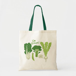Bolso De Tela ¡Ve Verde! (¡Verde Hoja!) Verduras Felices del Jar