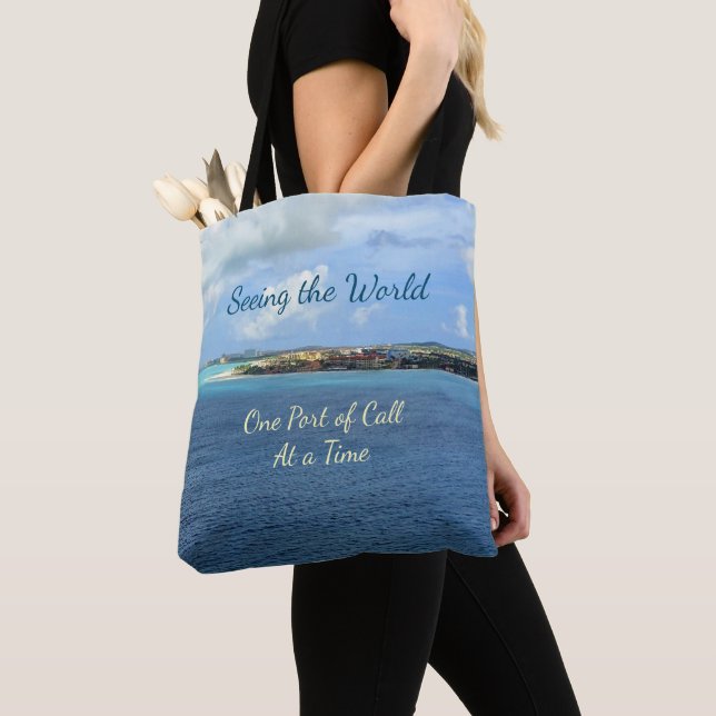 Bolso De Tela Vea el MED del puerto de escala del mundo a la (Detalle)