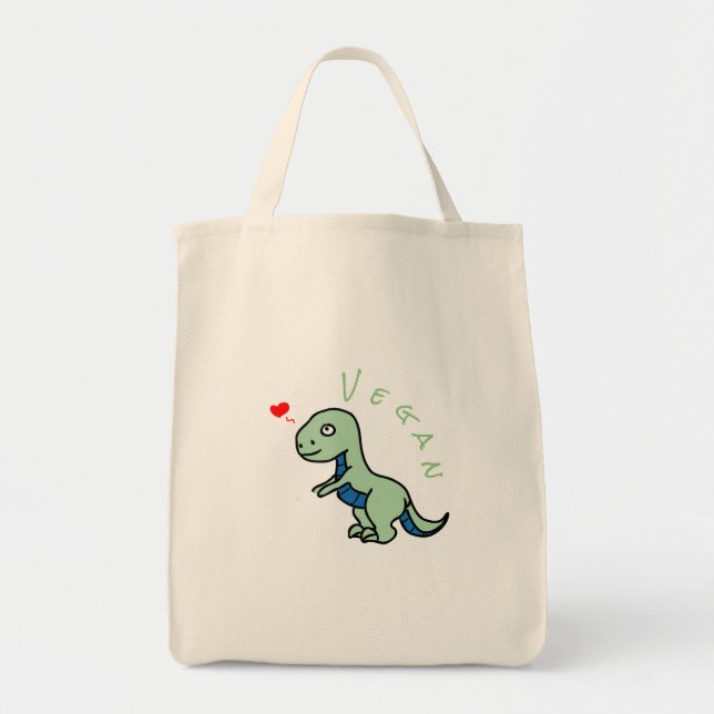 Bolso De Tela Vegan Dinosaur Kind Dino Love Animals (Frente)