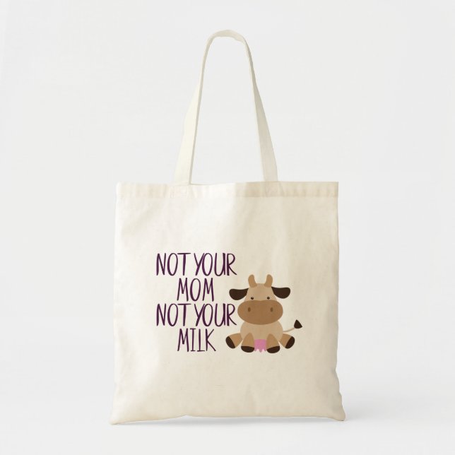 Bolso De Tela Vegan No Tu Mamá No Tu Leche Reanudada (Frente)
