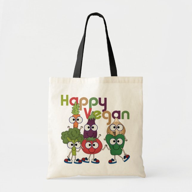 Bolso De Tela Vegano feliz (Frente)