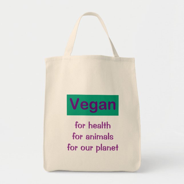 Bolso De Tela Vegano: Para la salud, los animales y el planeta (Frente)