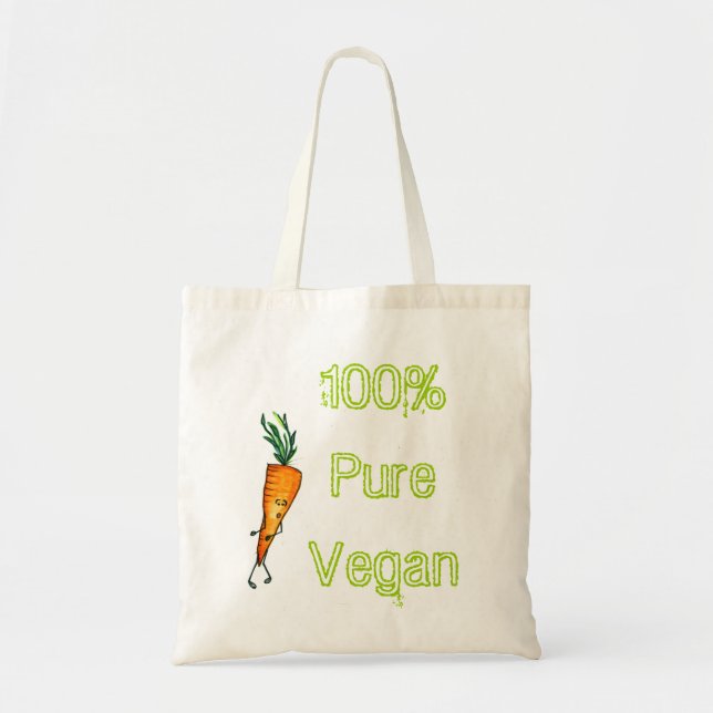 Bolso De Tela vegano puro del 100% - zanahoria (Frente)