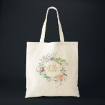 Bolso De Tela Vegetación acuarela Floral Maravilla Favor<br><div class="desc">Con una delicada acuarela, rosas de jardín de campo y un verde jardín, esta bolsa de tote botánico de moda es una elegante adición en su evento boda. Ideal para damas de honor, pareja, madre o padre de la novia o novio o cualquier otra persona clave para su día especial....</div>