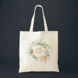 Bolso De Tela Vegetación acuarela Floral Maravilla Favor<br><div class="desc">Con una delicada acuarela, rosas de jardín de campo y un verde jardín, esta bolsa de tote botánico de moda es una elegante adición en su evento boda. Ideal para damas de honor, pareja, madre o padre de la novia o novio o cualquier otra persona clave para su día especial....</div>