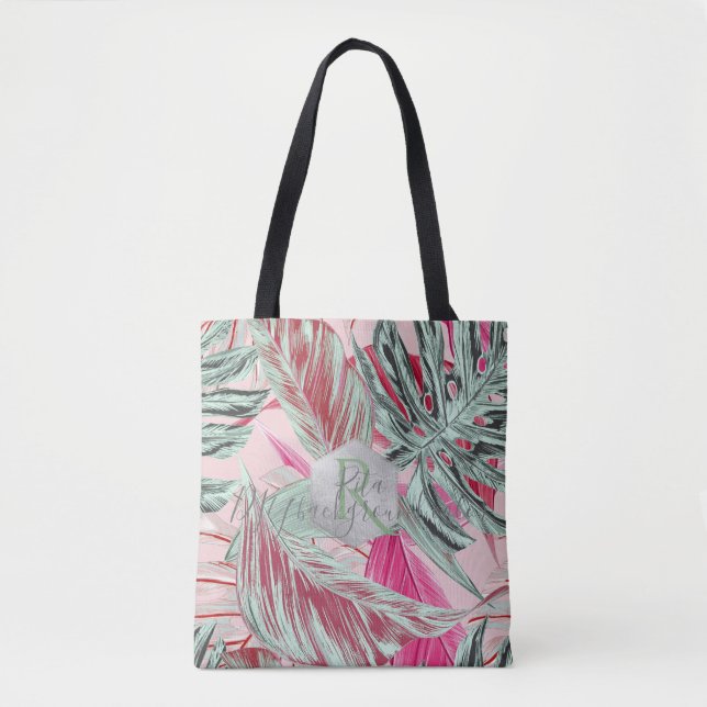 Bolso De Tela Vegetación de PixDezines, Monstera Tropical (Anverso)