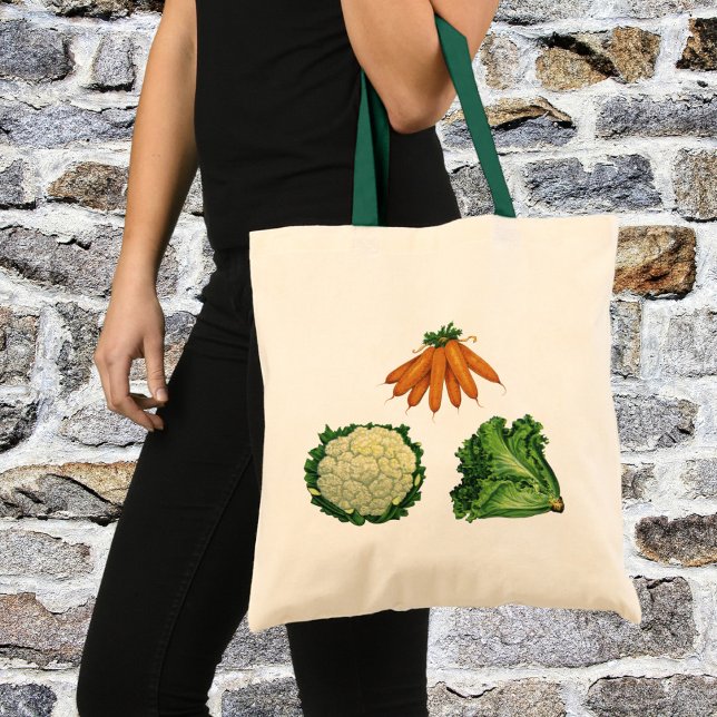 Bolso De Tela Vegetales de época; zanjas, coliflor, lechuga (Subido por el creador)