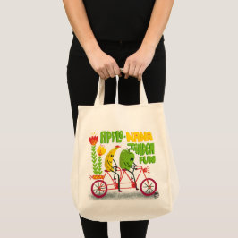 Bolso De Tela Vegetales en bicicleta y frutas