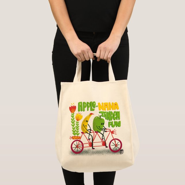 Bolso De Tela Vegetales en bicicleta y frutas (Anverso (producto))