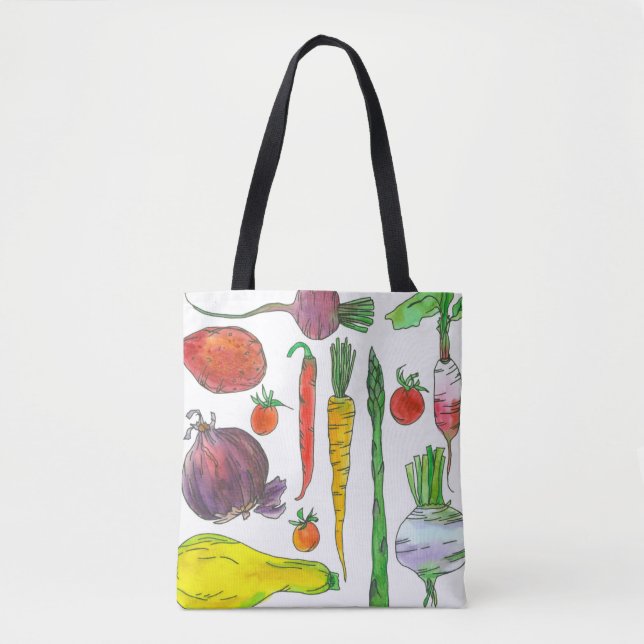 Bolso De Tela Vegetales Grarrots Asparagus Beets Market Grocería (Anverso)