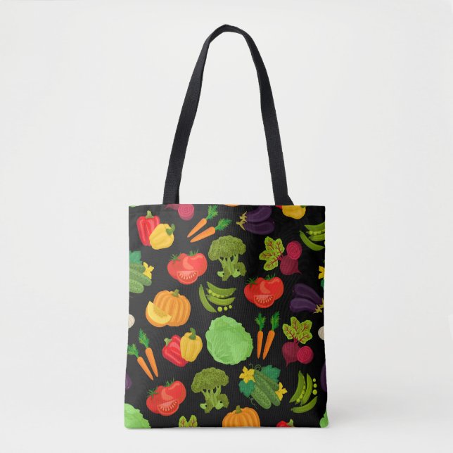Bolso De Tela Vegetales Patrón Vegetal sin costura (Anverso)