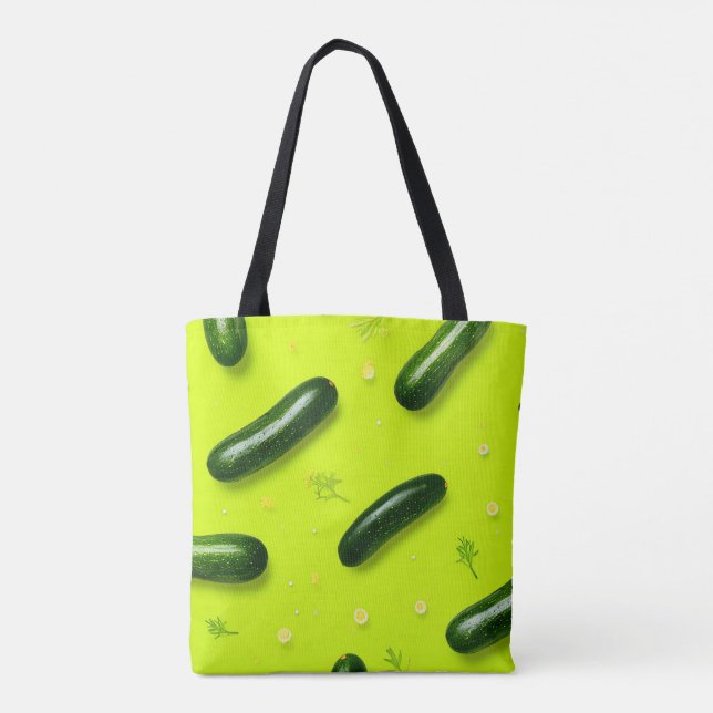 Bolso De Tela Vegetales vegetales de moda Ilustracion Cucumber (Reverso)