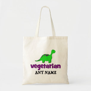 Bolso De Tela Vegetariano - diseño del dinosaurio