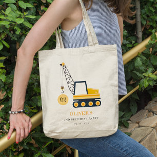 Bolso De Tela Vehículo Cute Construction Crane Cualquier Cumple
