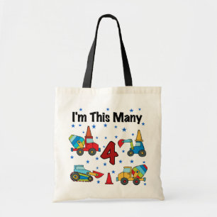 Bolso De Tela Vehículos de construcción Camisetas de cuarto cump