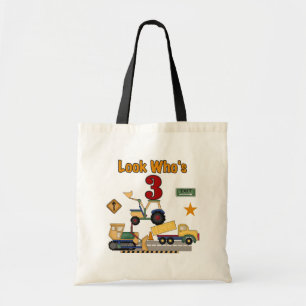 Bolso De Tela Vehículos de construcción camisetas de tercer cump