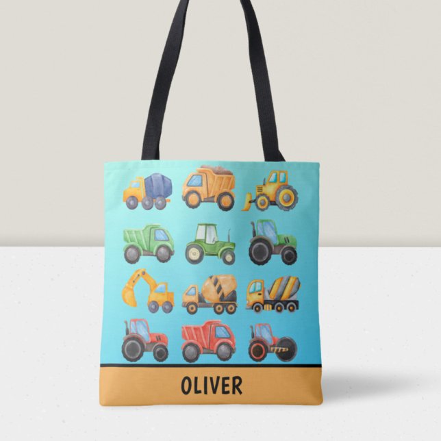 Bolso De Tela Vehículos De Construcción Cuta Niños Personalizado (Subido por el creador)