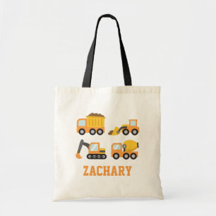 Bolso De Tela Vehículos de construcción de naranjas Personaliz