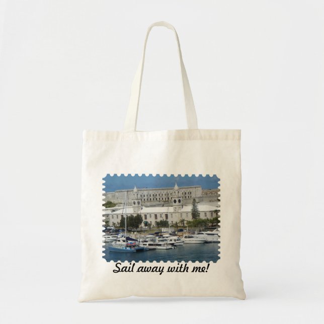 Bolso De Tela Vela de Bermudas lejos conmigo tote (Frente)