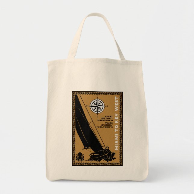 Bolso De Tela Vela Florida Miami Key West (Frente)