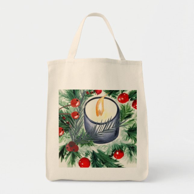 Bolso De Tela Vela navidad (Frente)