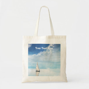 Bolso De Tela Vela tranquila con cielos azules