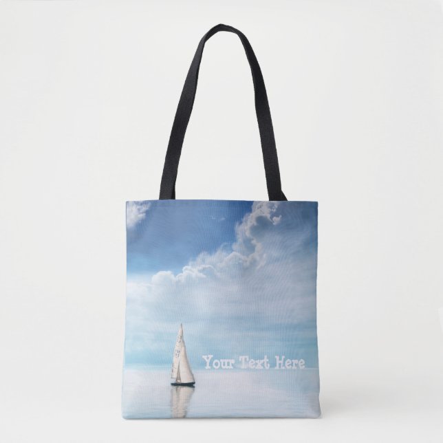 Bolso De Tela Vela tranquila con cielos azules (Anverso)